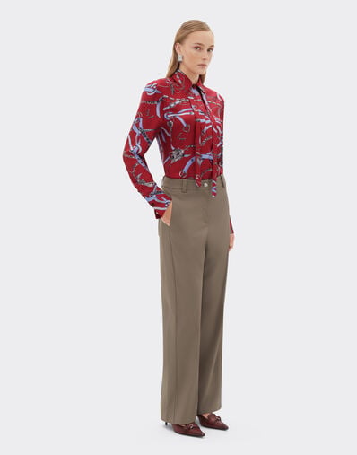 Ferrari 法拉利 Closet 印花真丝衬衫 Maison Red 50805f