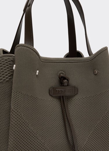 Ferrari 小号法拉利针织与皮革托特包 Khaki Green 50416f