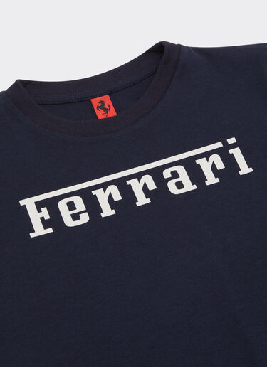 Ferrari 法拉利徽标棉质 T 恤 海军蓝 22749fK