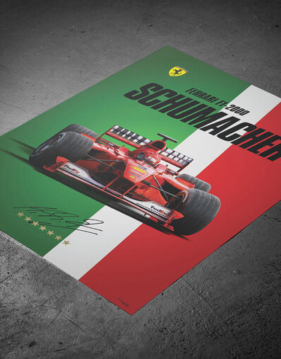 Ferrari Affiche officielle Ferrari F1-2000 Michael Schumacher, champion du monde Multicolore LE0P0321EXT0001f