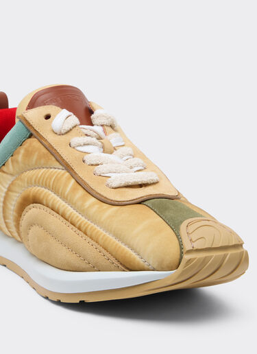 Ferrari 绒面革、纳帕皮革和尼龙训练鞋 Granite Green 50763f