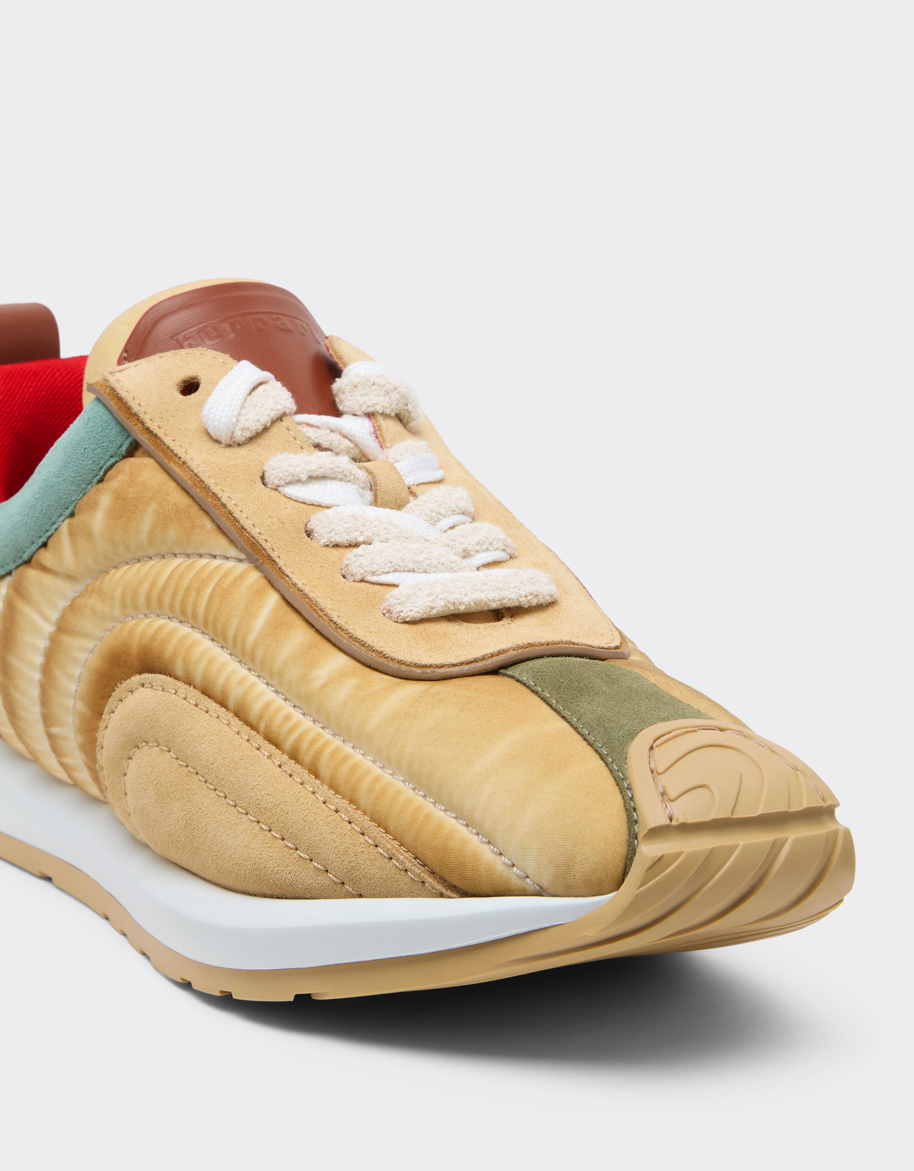 Ferrari 绒面革、纳帕皮革和尼龙训练鞋 Granite Green 50763f