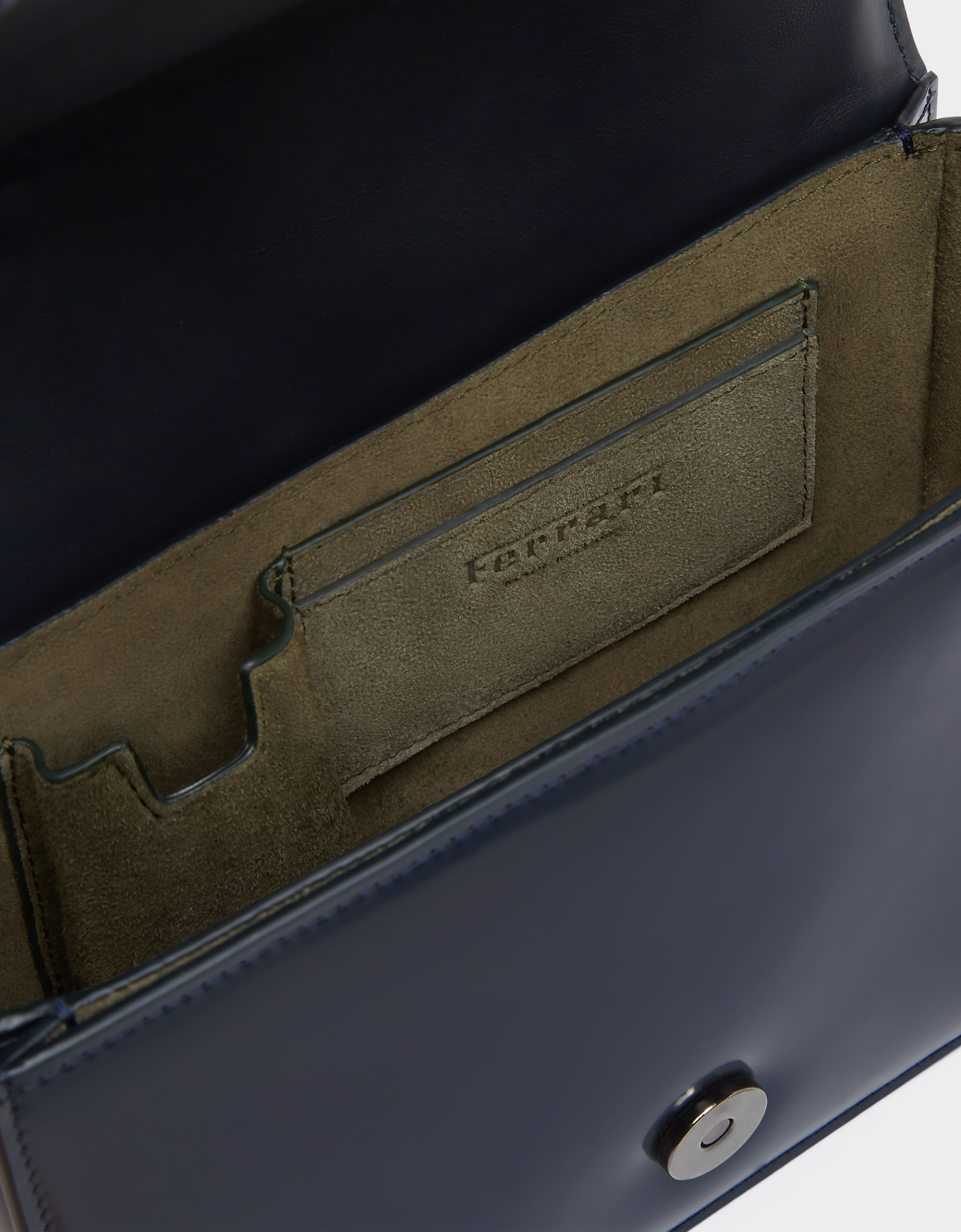Ferrari 法拉利 GT 磨面皮革斜挎包 Navy 22113f