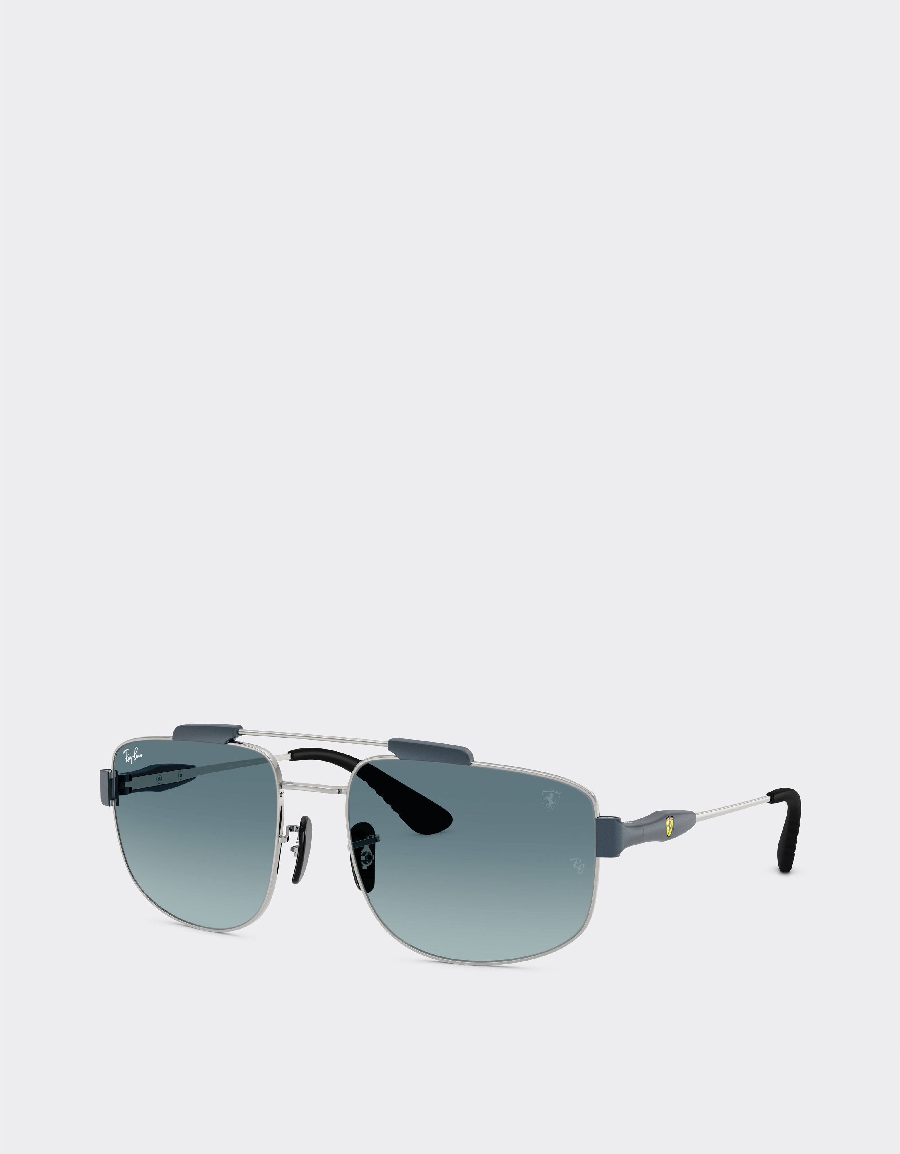 Ferrari Ray-Ban for Scuderia Ferrari RB3789M 银色金属镜框搭配灰色渐变蓝色镜片 Silver LA0JMf