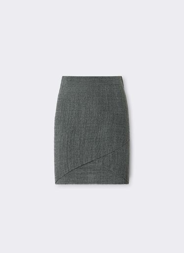 Ferrari Minifalda de mezcla de lino con canalé irregular Grey CKWSK0007KLI0005f