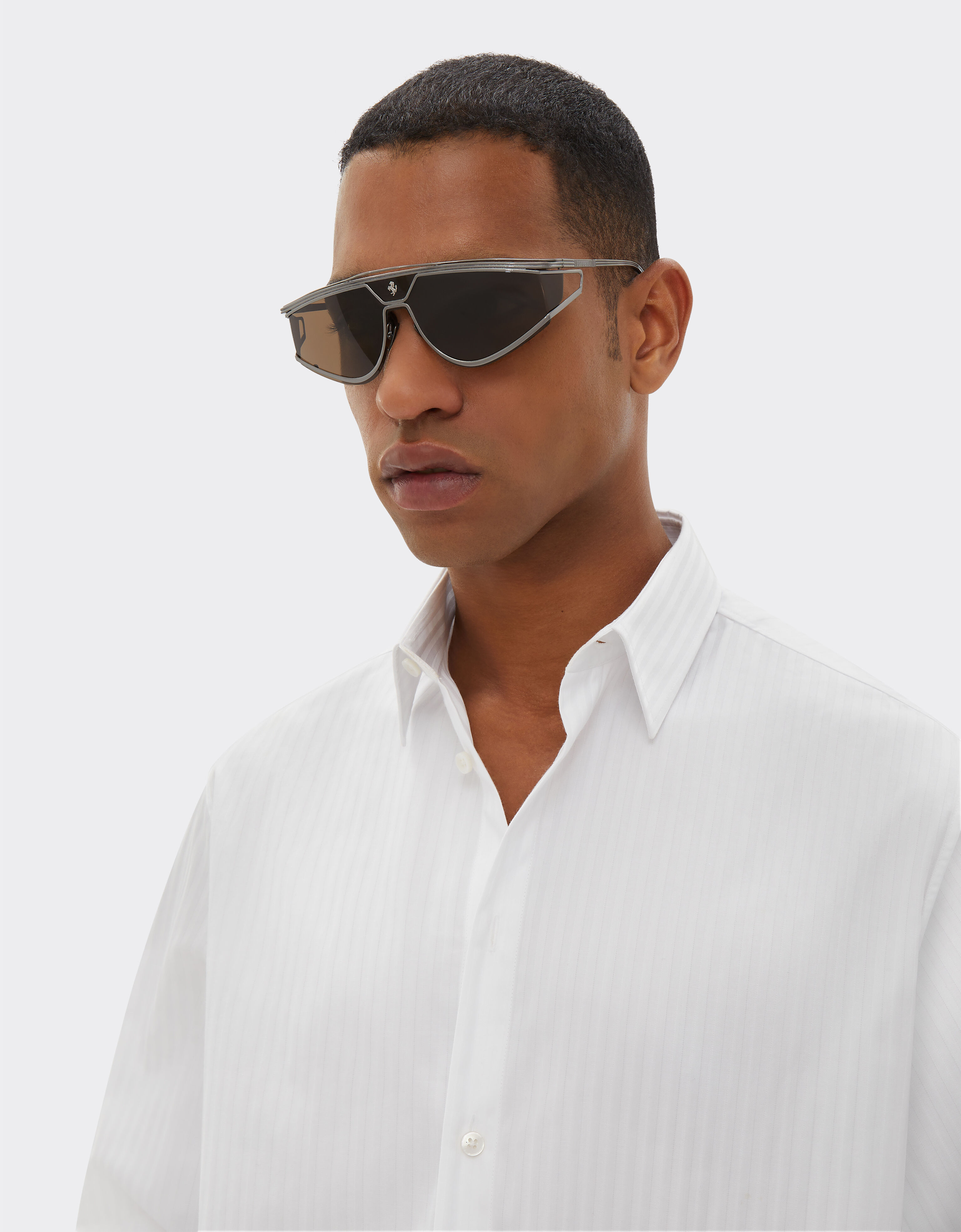Ferrari Striped poplin shirt Optical White 21176f