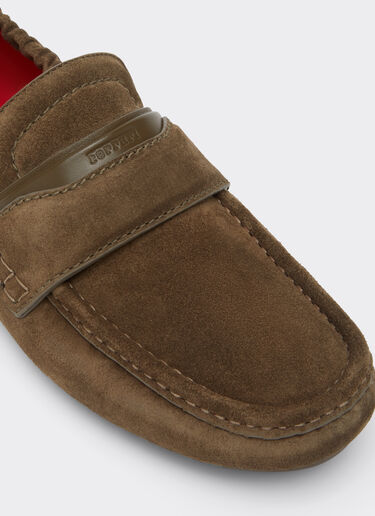 Ferrari 纳帕皮革驾车鞋 Khaki Green 50772f