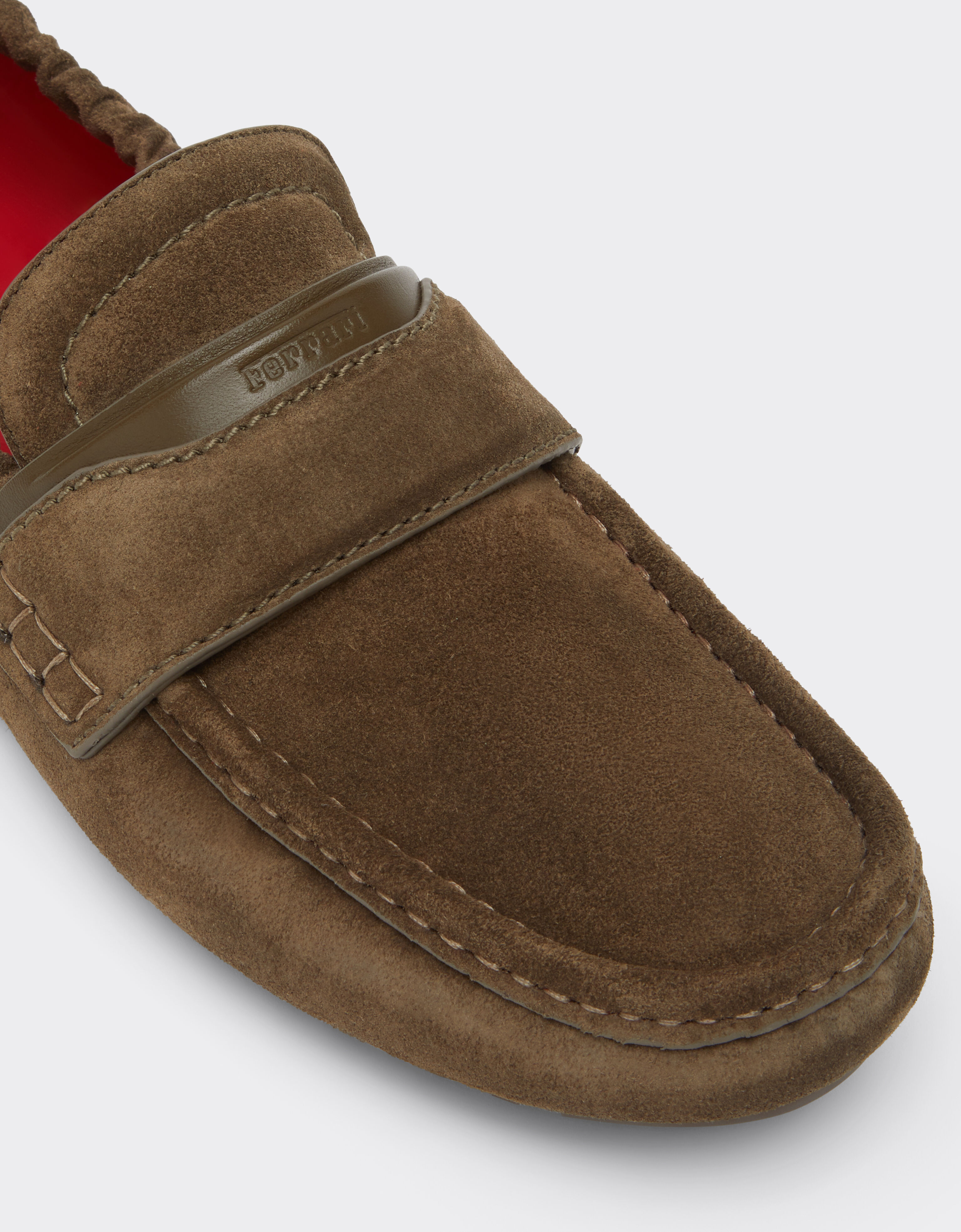 Ferrari 纳帕皮革驾车鞋 Khaki Green 50772f