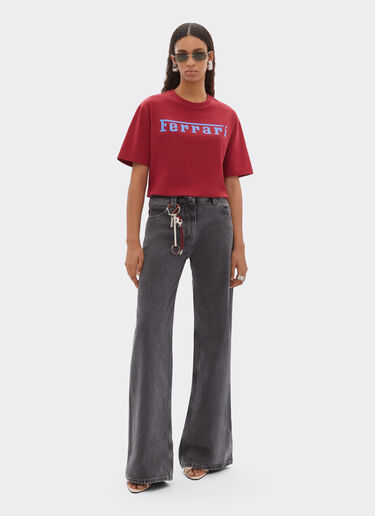 Ferrari Cotton T-shirt with Ferrari logo Rosso Maison 51037f