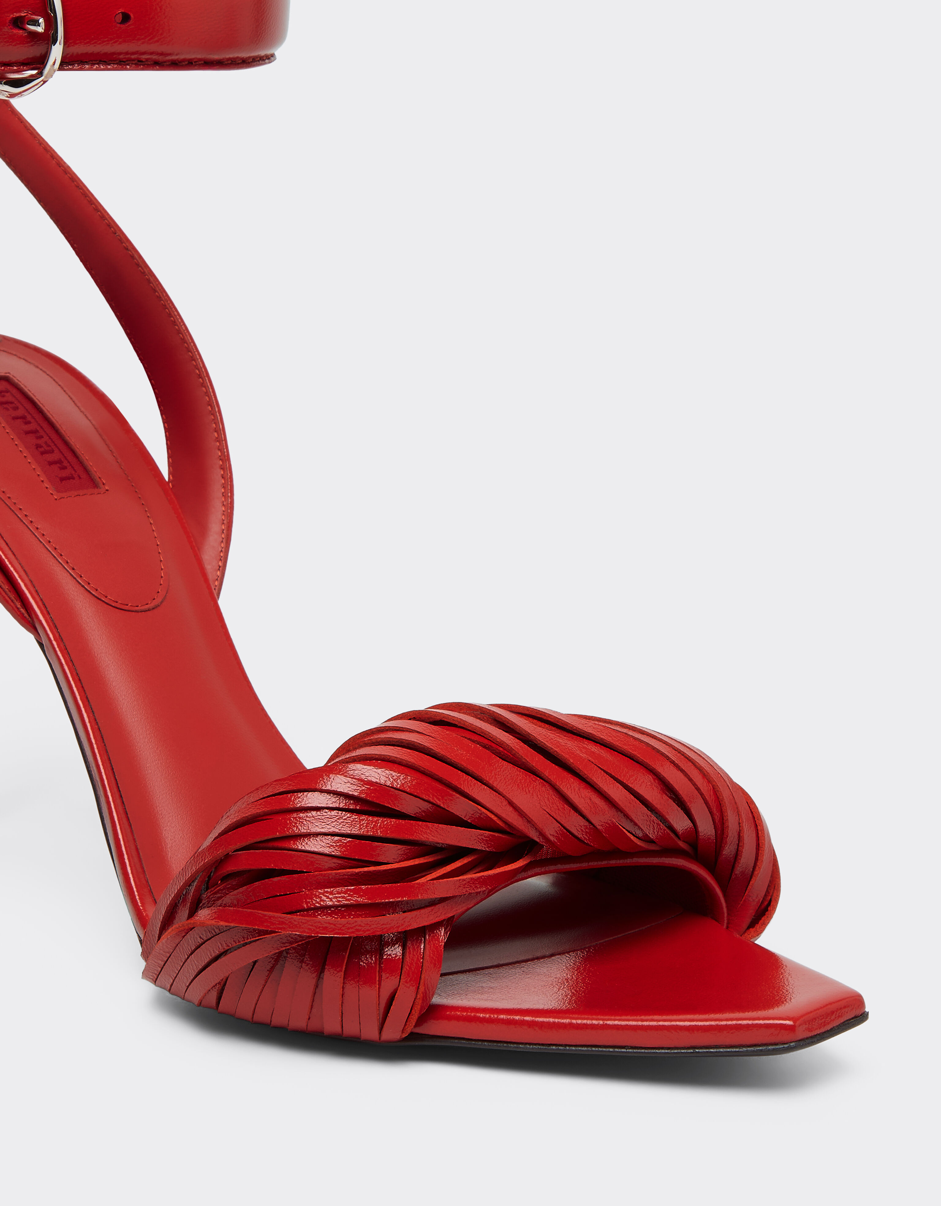 Ferrari 高跟纳帕皮凉鞋 Rosso Magma 51647f