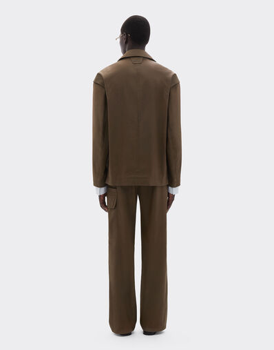 Ferrari Technical gabardine jacket with a vintage effect Khaki Green 49921f