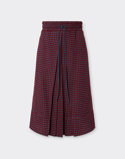 Ferrari Wool and viscose skirt with Vichy pattern Cherry 22649f
