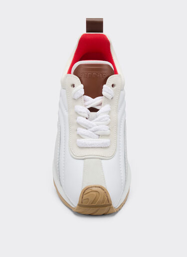 Ferrari Leather and suede running sneakers Optical White 50378f