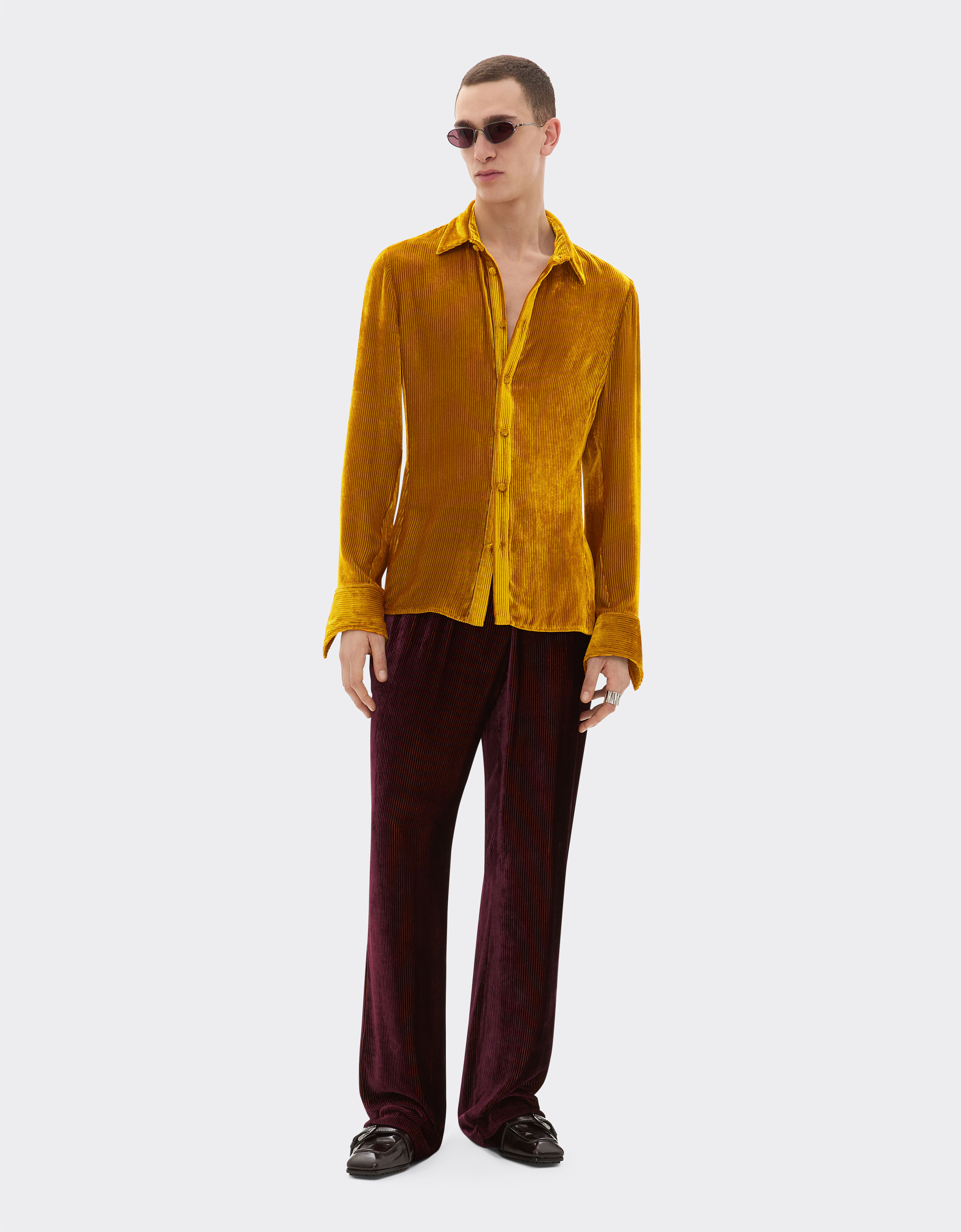 Ferrari Shiny corduroy shirt Gold 22620f