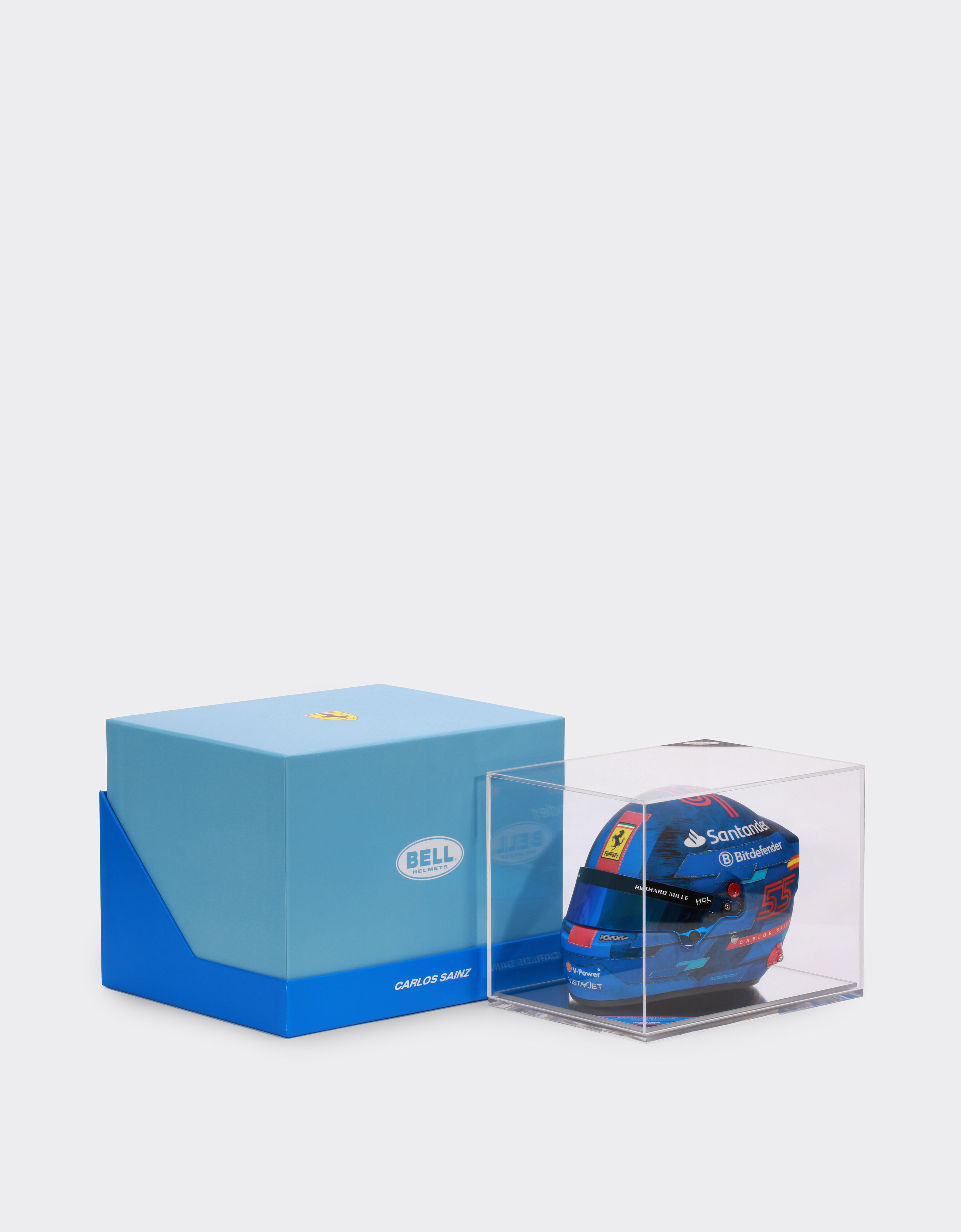 Ferrari 1:2比例 Carlos Sainz 迈阿密2024特别版迷你头盔 苏格兰蓝色 F1349f