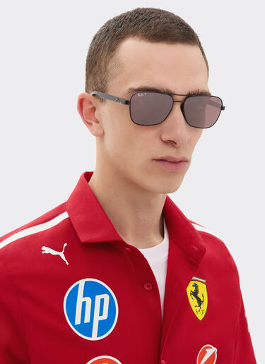 Ferrari 雷朋与法拉利车队合作款 RB8336M 偏光银色镜面紫色镜片黑色金属与深色碳纤维太阳镜 黑色 LA02If