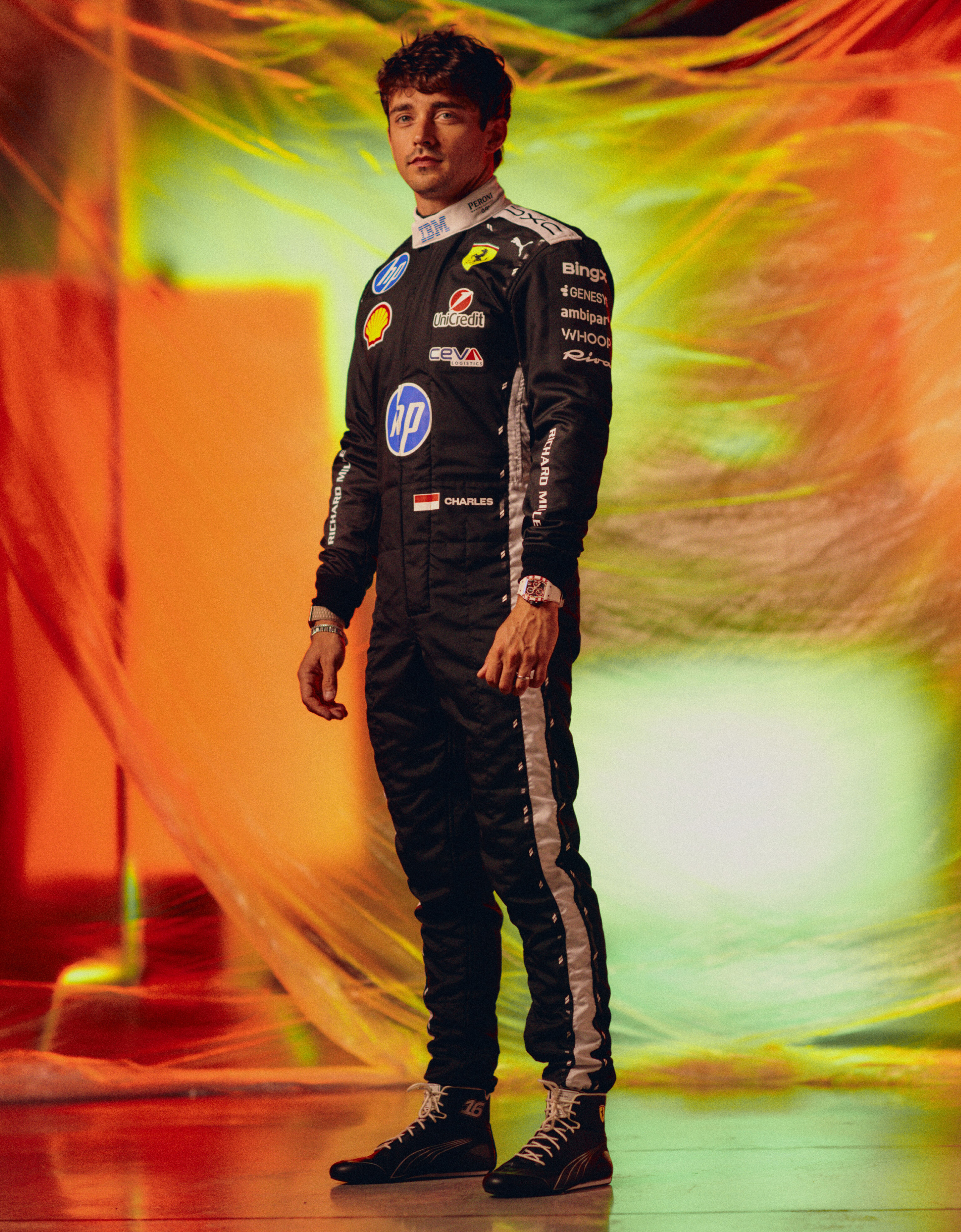 Leclerc Replica Ferrari racing overalls for the 2026 Singapore Grand Prix Ferrari Leclerc Replica Ferrari racing overalls for the 2026 Singapore Grand Prix Black LW0JU1093EXT0001f