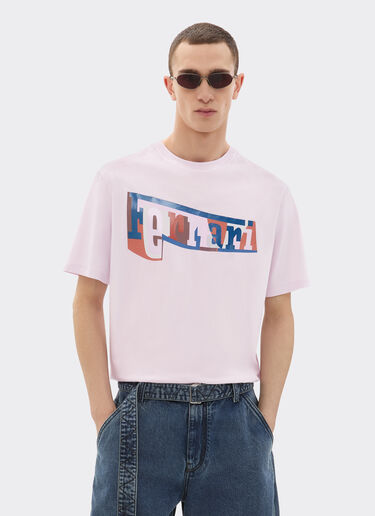 Ferrari T-shirt with color block logo print Wisteria 49277f