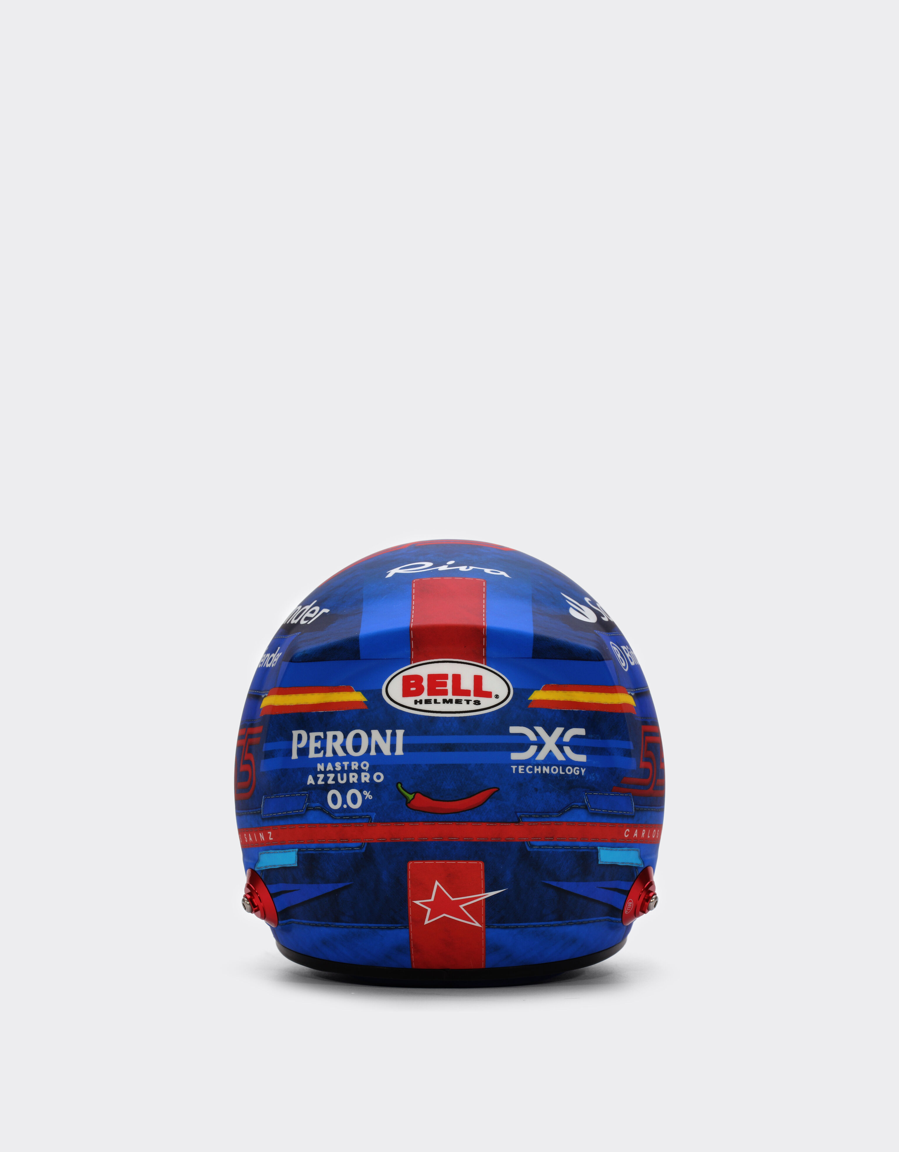 Ferrari 1:2比例 Carlos Sainz 迈阿密2024特别版迷你头盔 苏格兰蓝色 F1349f
