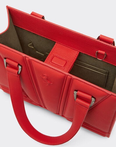 Ferrari 法拉利 GT Bag 纹理皮革迷你托特包 Rosso Dino 红色 20333f