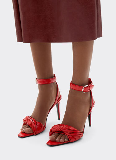 Ferrari 高跟纳帕皮凉鞋 Rosso Magma 51647f