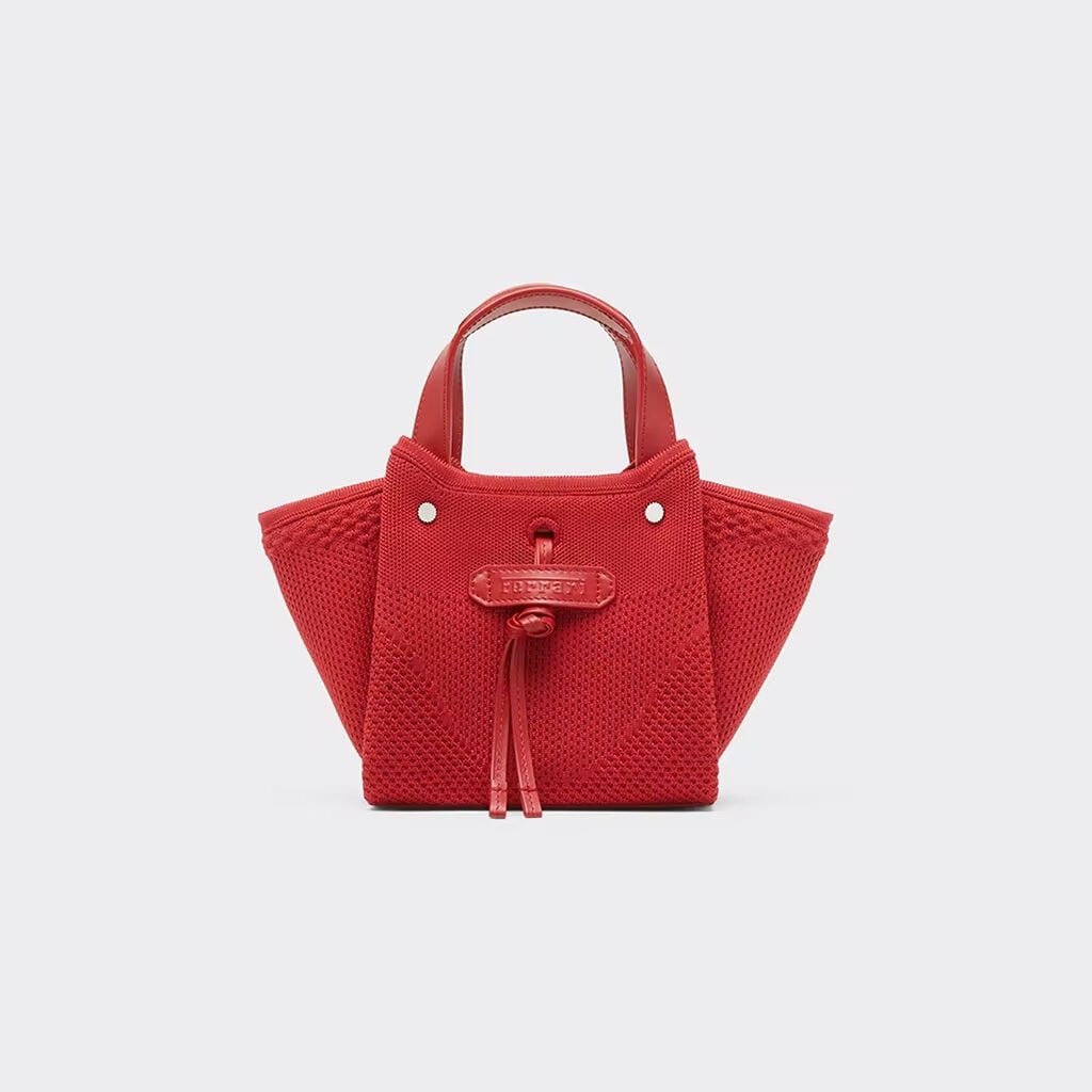Ferrari Mini Knit and Leather Tote Bag Rosso Magma CBWTO0019YA00006f