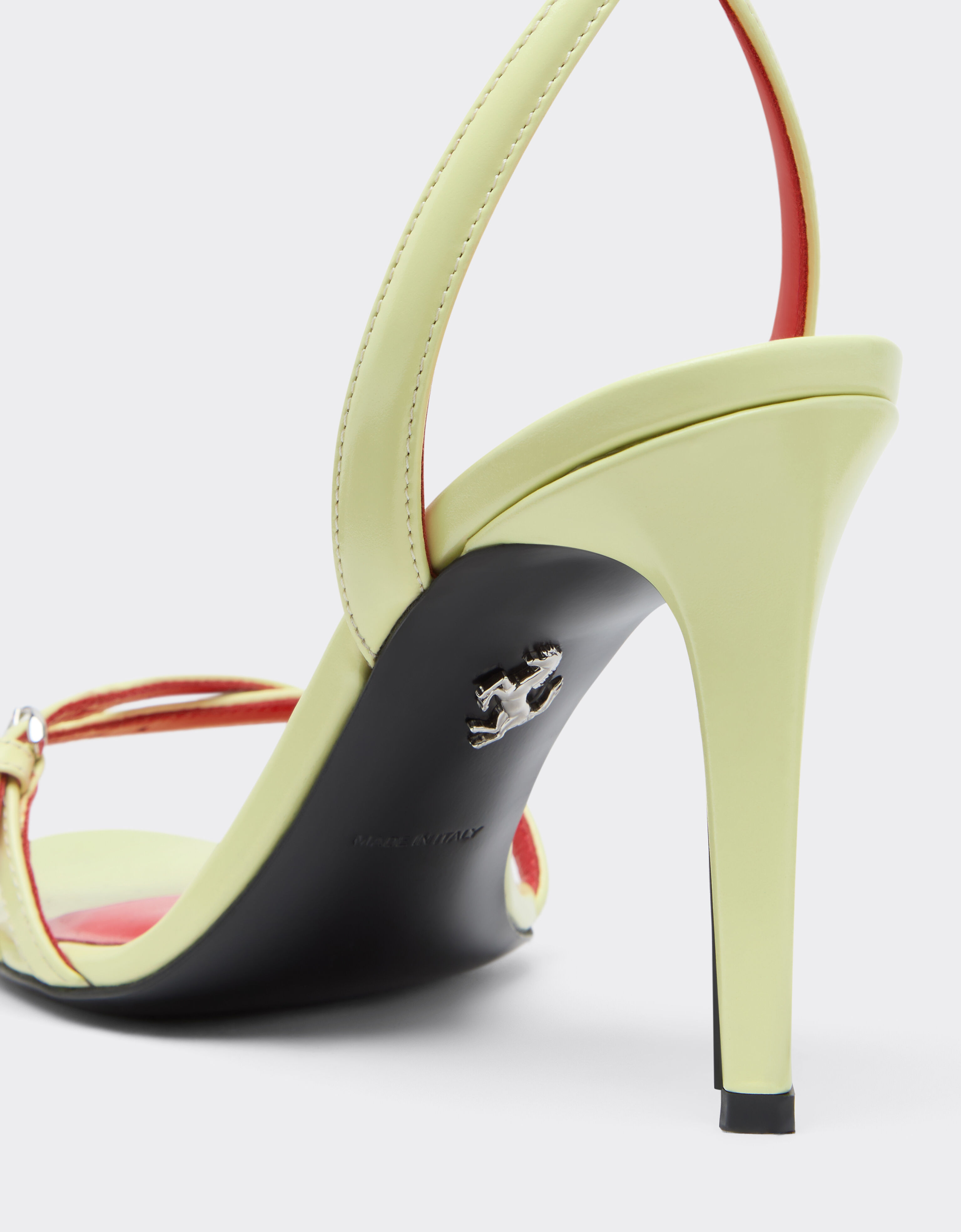 Ferrari Glossy leather sandals Iris Yellow 50374f