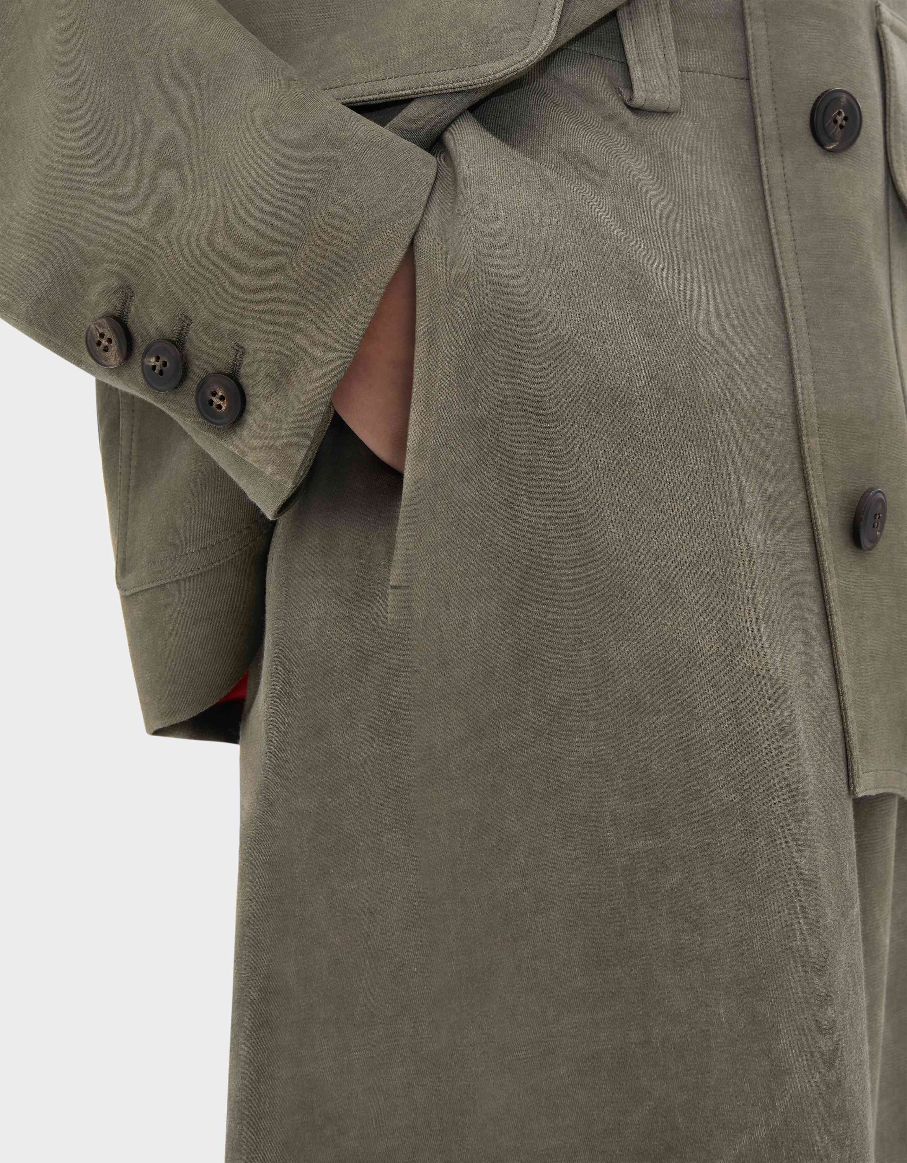 Ferrari Pantalón de cady de viscosa con efecto lavado Olive green CWWTR0017WVI0005f