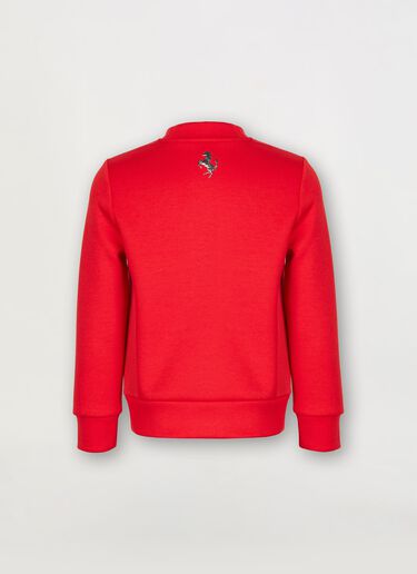 Ferrari Children’s sweatshirt in recycled scuba fabric with large Ferrari logo Rosso Corsa 红色 46994fK