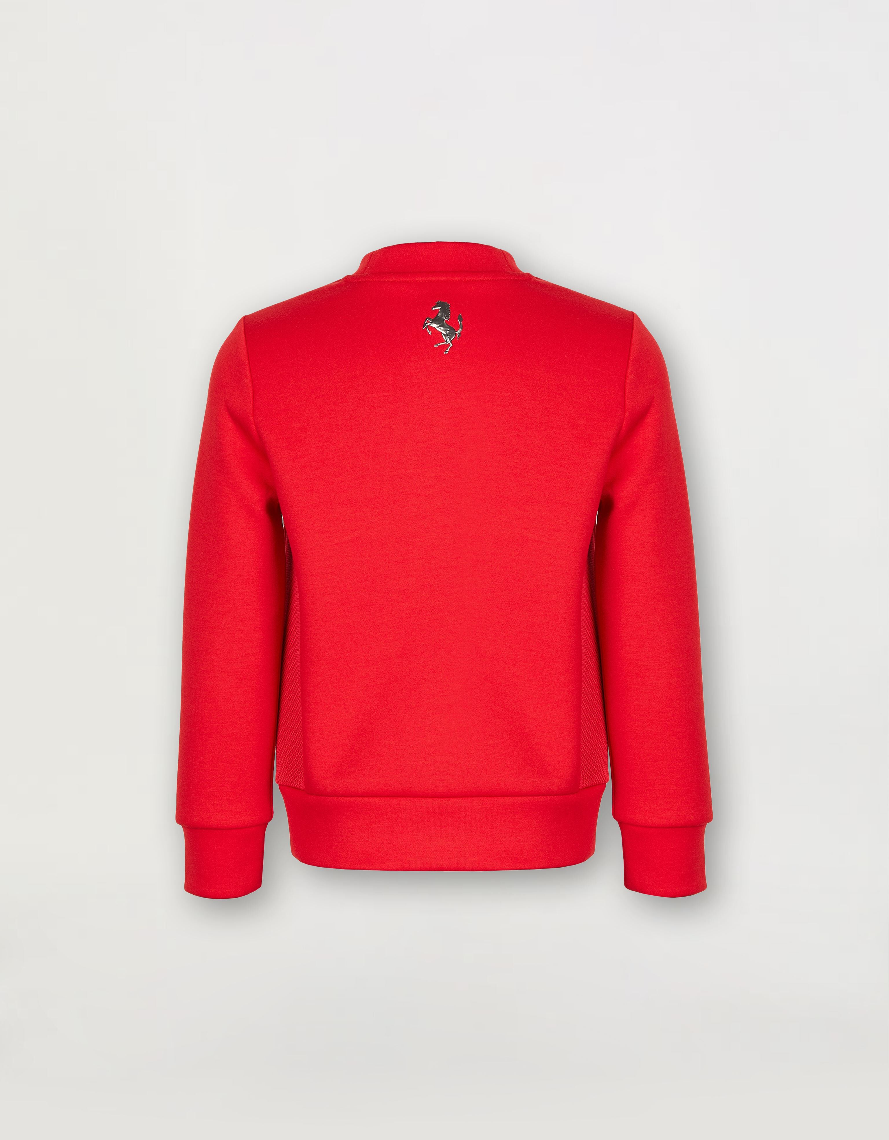 Ferrari Children’s sweatshirt in recycled scuba fabric with large Ferrari logo Rosso Corsa 红色 46994fK