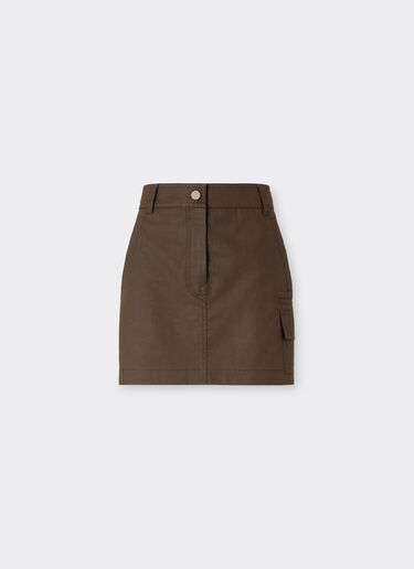 Mini skirt in technical gabardine with a vintage effect Ferrari Mini skirt in technical gabardine with a vintage effect Khaki Green 49927f