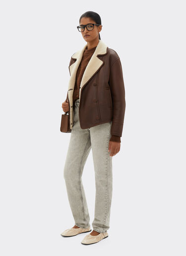 Ferrari Shearling caban 烟草色 20982f