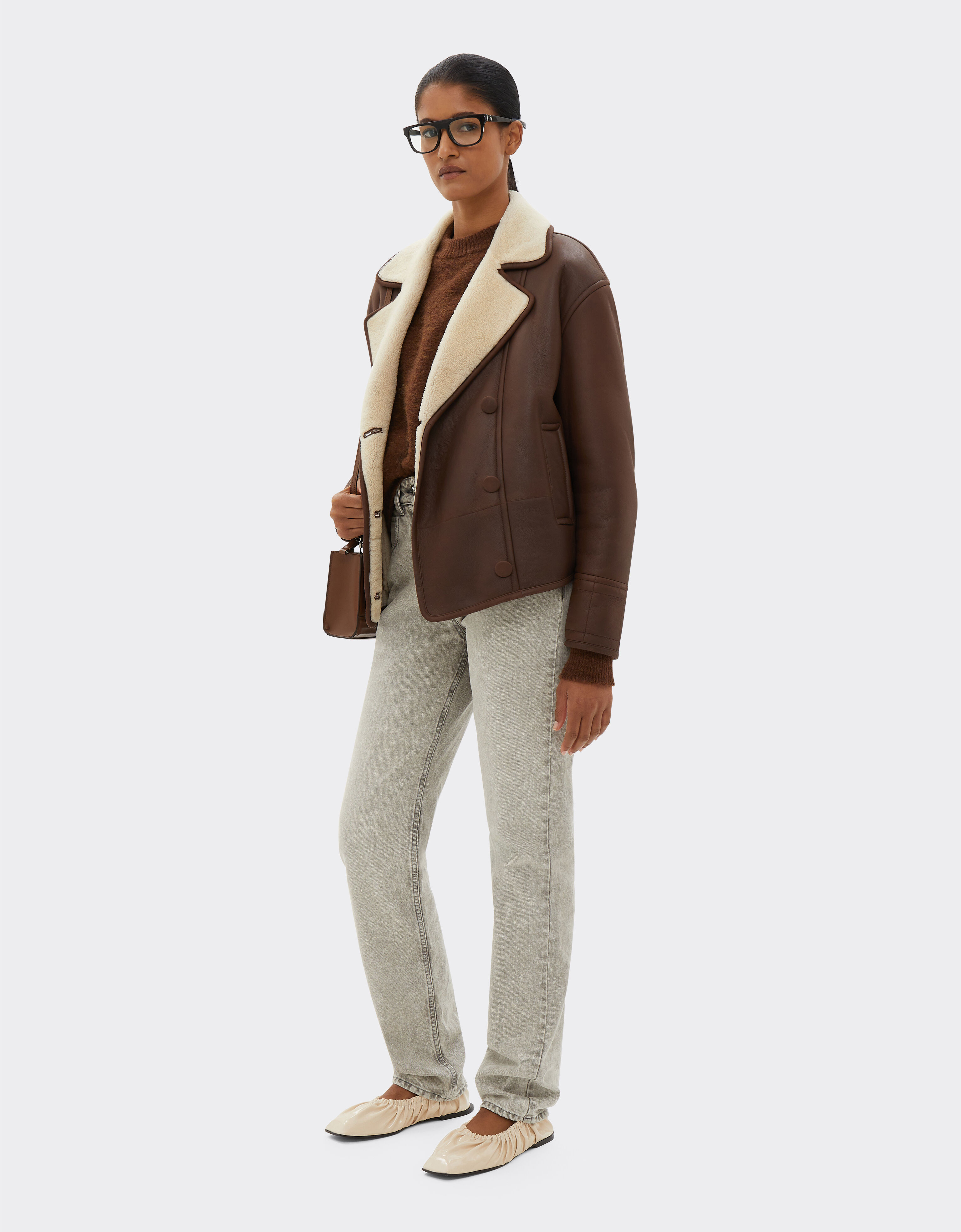 Ferrari Shearling caban 烟草色 20982f