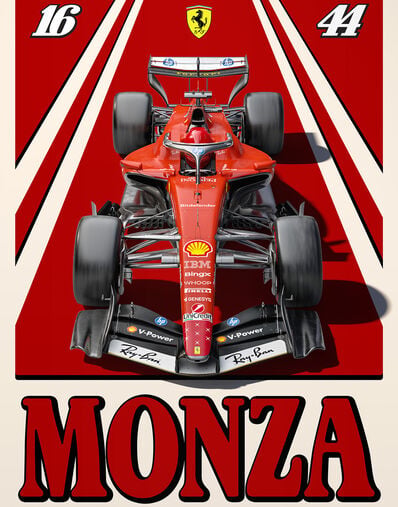 Ferrari Official Ferrari SF-26 Poster for the 2026 Italian Grand Prix in Monza Multicolore LEPPP4325EXT0001f