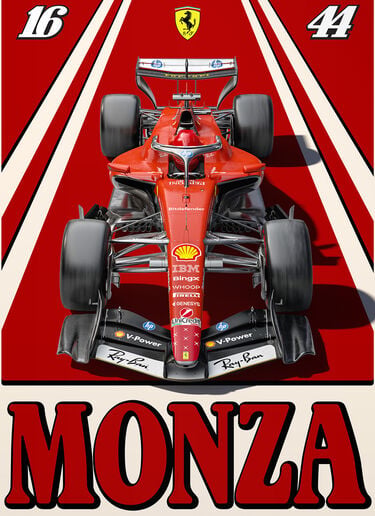 Ferrari Official Ferrari SF-26 Poster for the 2026 Italian Grand Prix in Monza Multicolore LEPPP4325EXT0001f