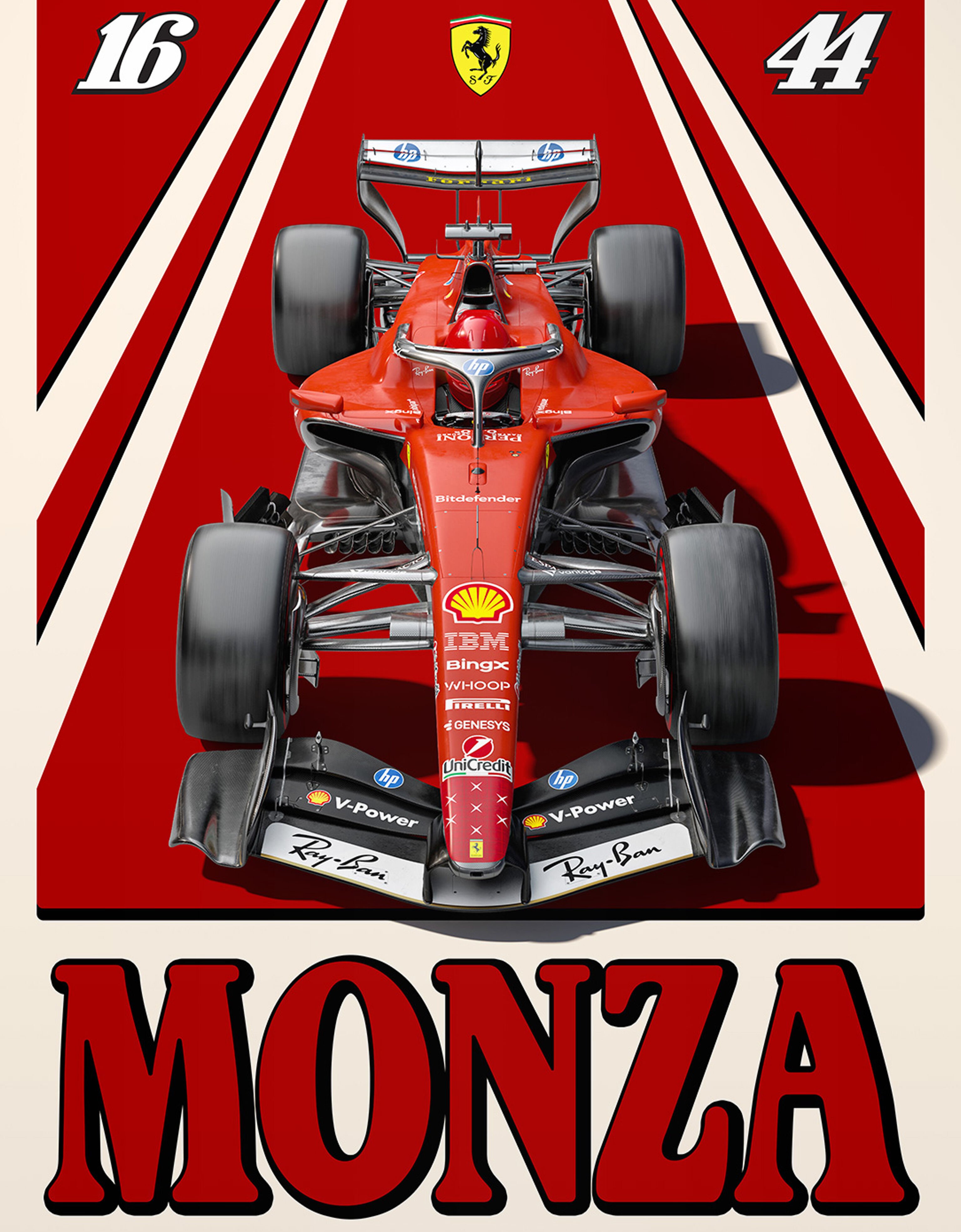 Ferrari Official Ferrari SF-26 Poster for the 2026 Italian Grand Prix in Monza Multicolore LEPPP4325EXT0001f