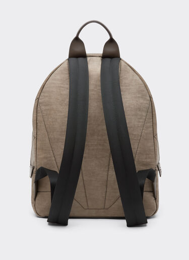 Ferrari 尼龙和皮革双肩包 Khaki Green 50166f