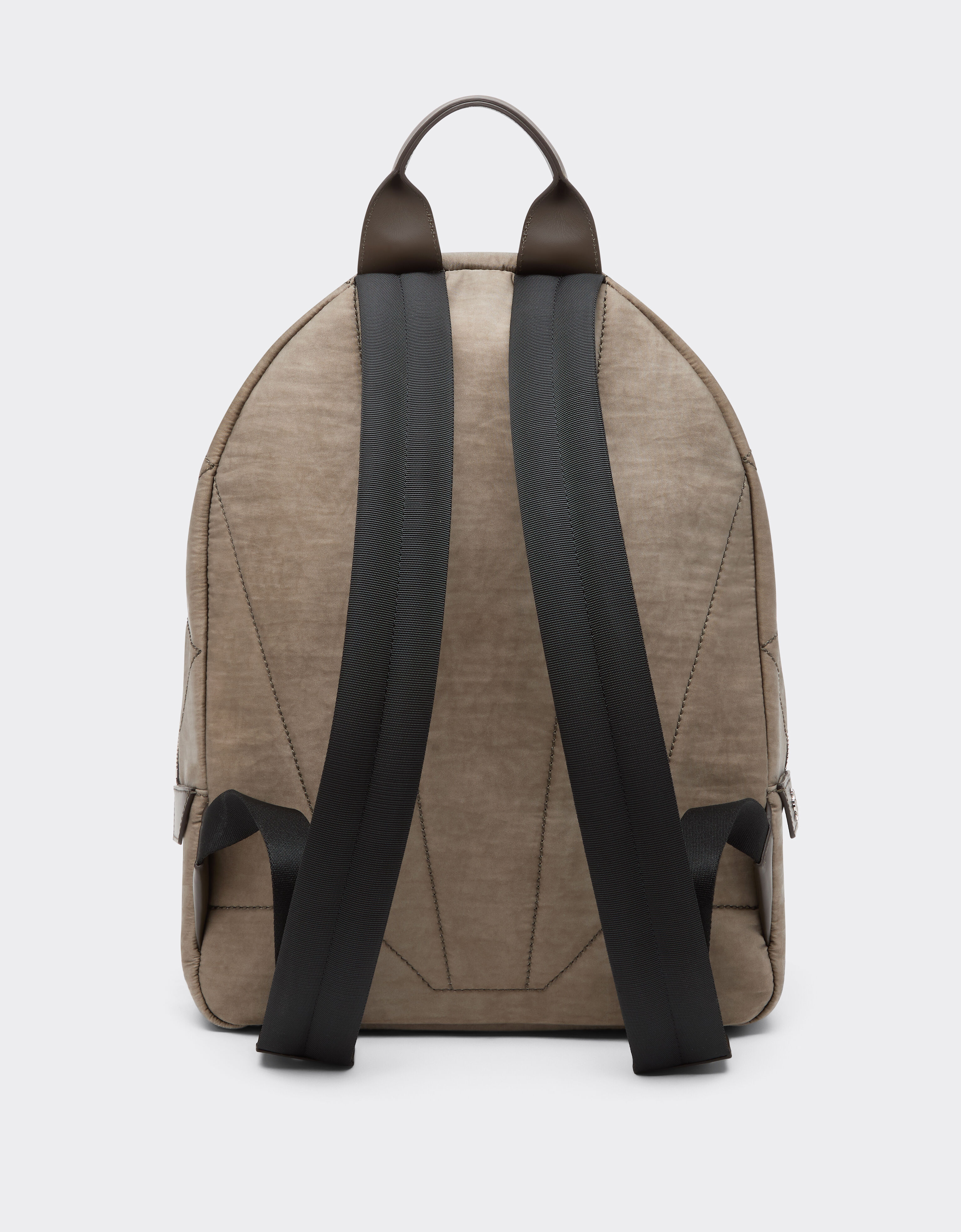 Ferrari 尼龙和皮革双肩包 Khaki Green 50166f