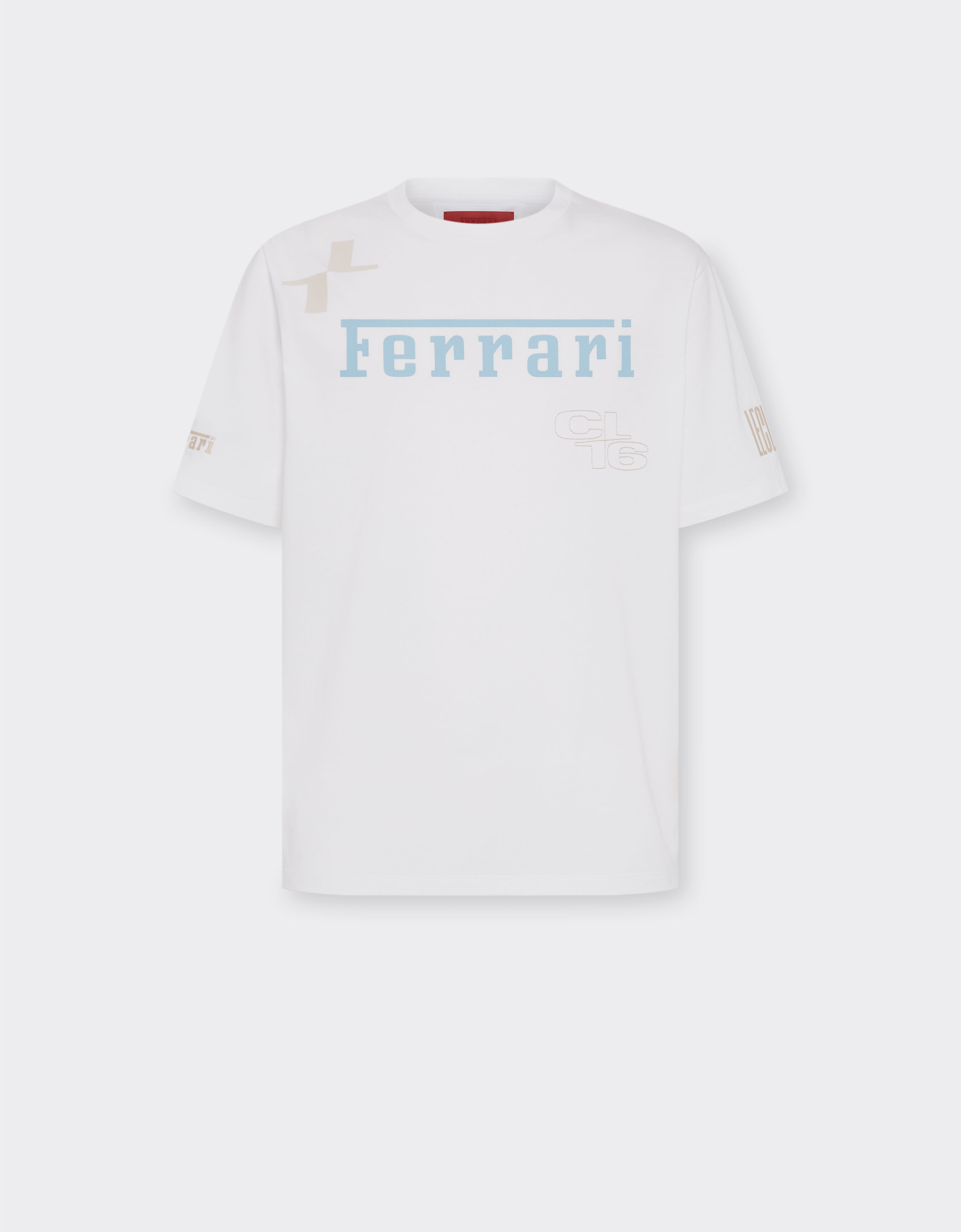 Ferrari 法拉利 x Charles Leclerc 法拉利徽标 T 恤 光学白 22293f
