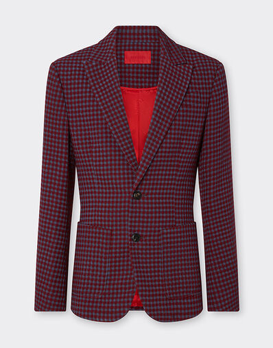 Ferrari Wool and viscose blazer with Vichy pattern Cherry 22597f
