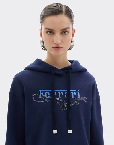Ferrari 法拉利刺绣连帽卫衣 Ultramarine 50841f