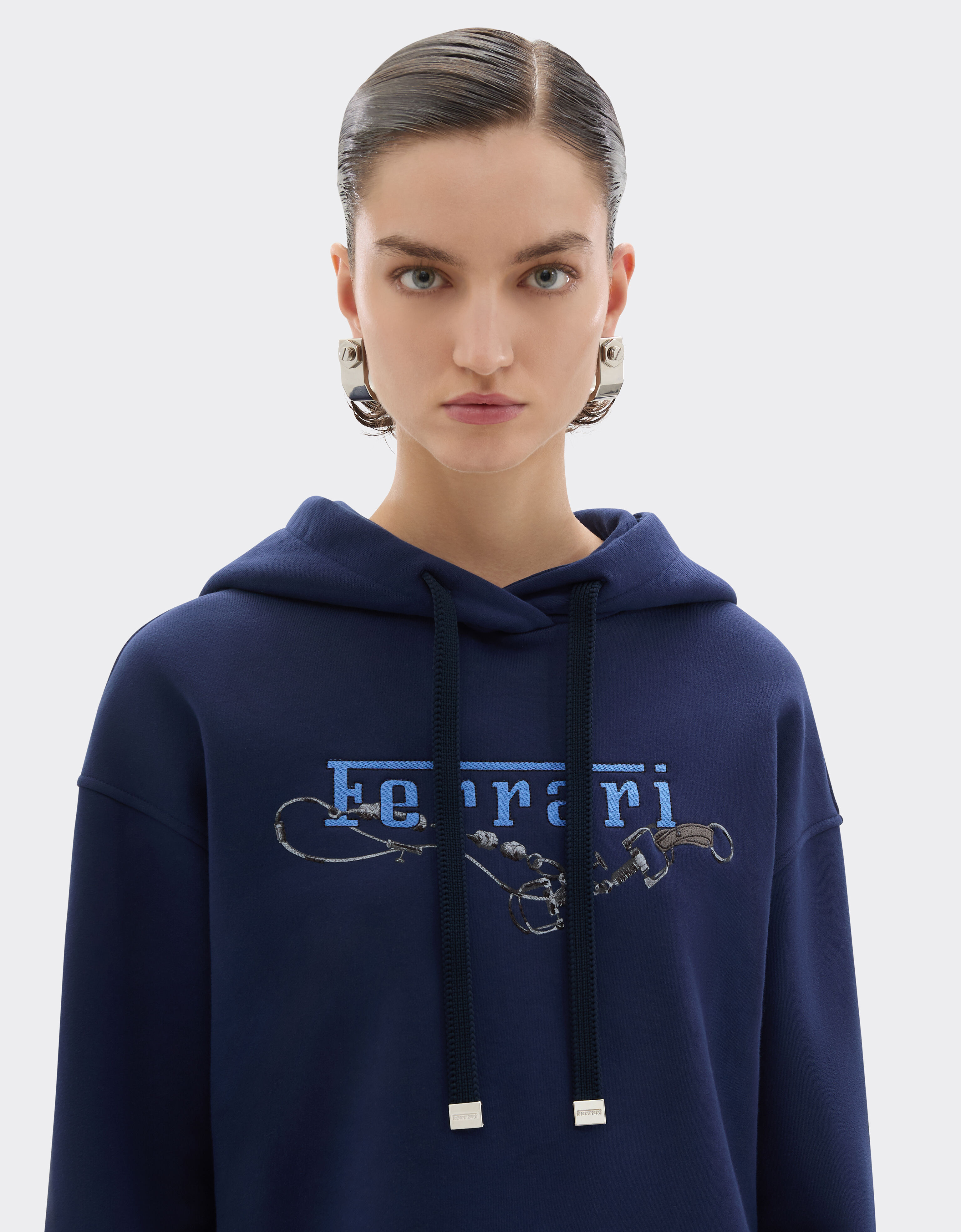 Ferrari 法拉利刺绣连帽卫衣 Ultramarine 50841f