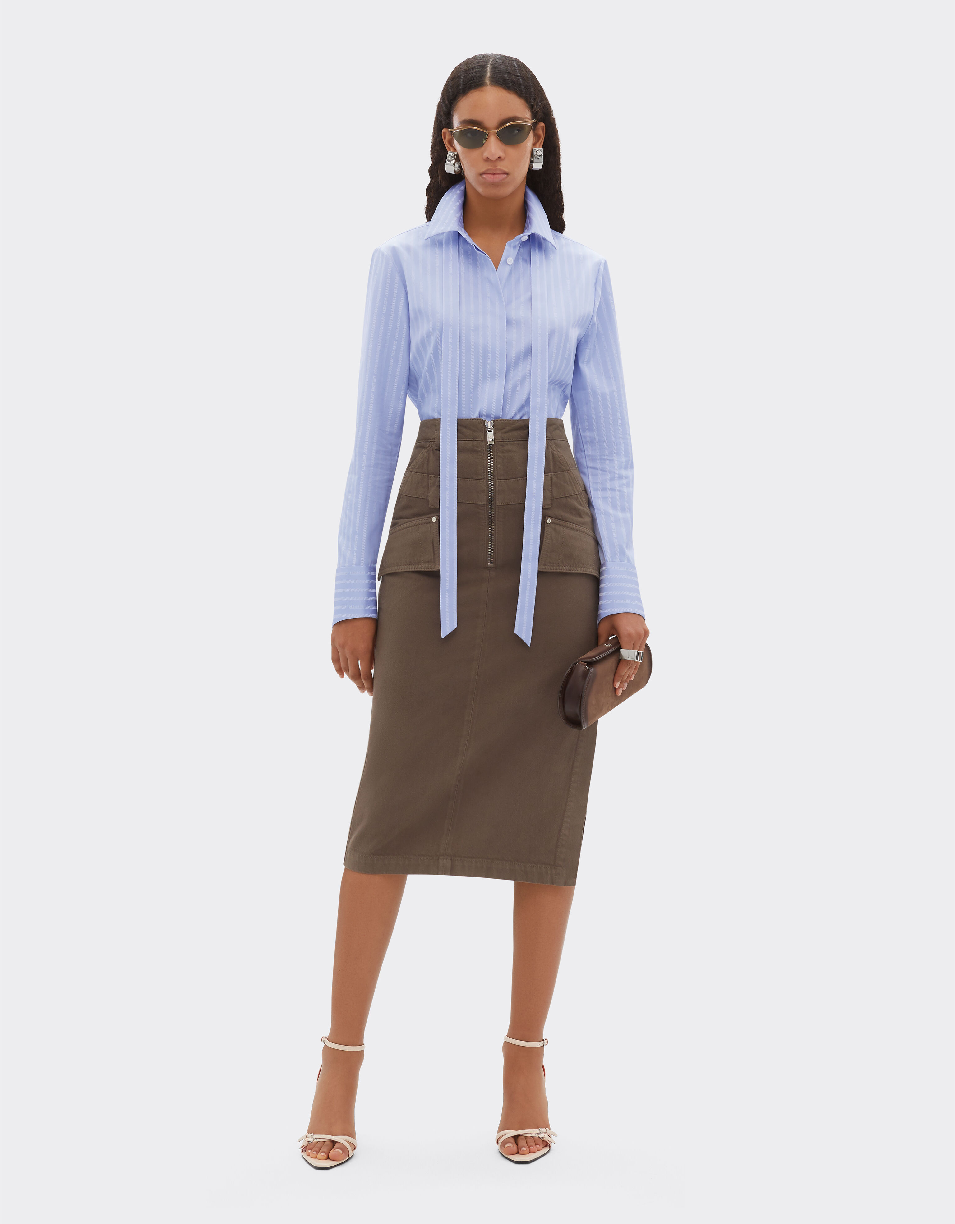 Ferrari 法拉利 Monogram 图案衬衫 Oxford Blue 50986f