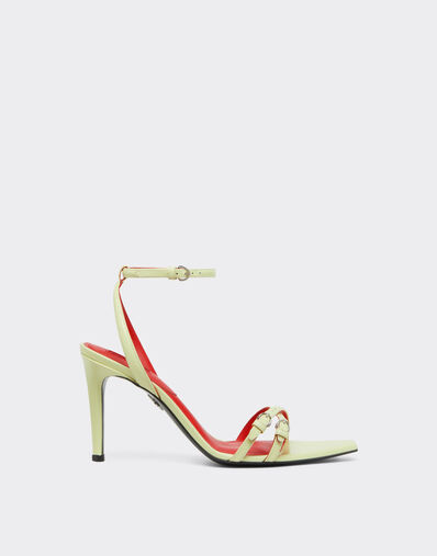 Ferrari Glossy leather sandals Iris Yellow 50374f