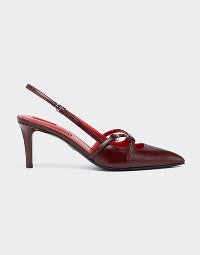 Ferrari Slingback shoe in shiny leather Cherry 49744f