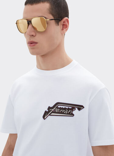 Ferrari 法拉利拼饰棉质 T 恤 Optical White 50825f