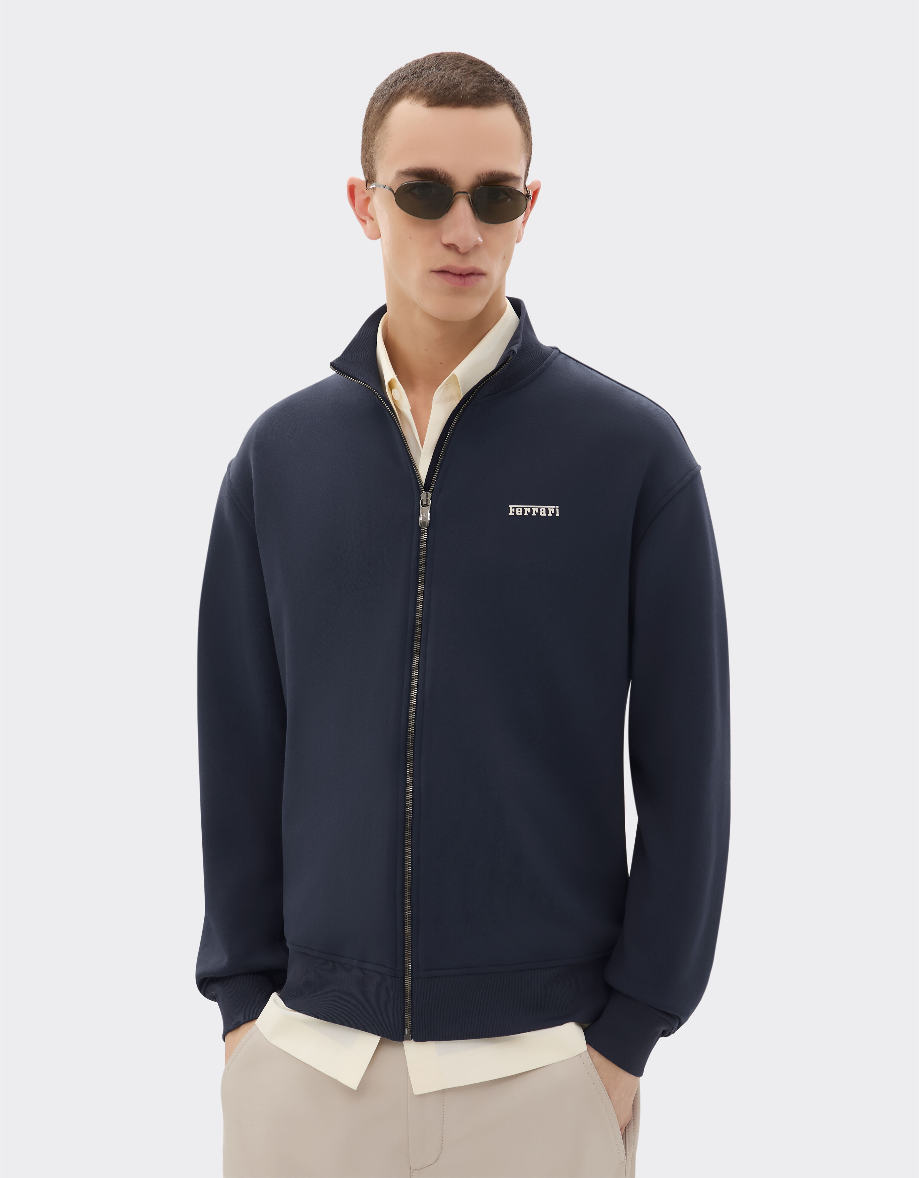 Ferrari 科技织物拉链毛衣 海军蓝 21192f