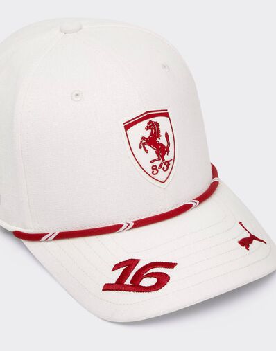 Ferrari Leclerc Replica Baseball Cap for the 2026 Monaco Grand Prix Bianco LA0CP1148EXT0001f
