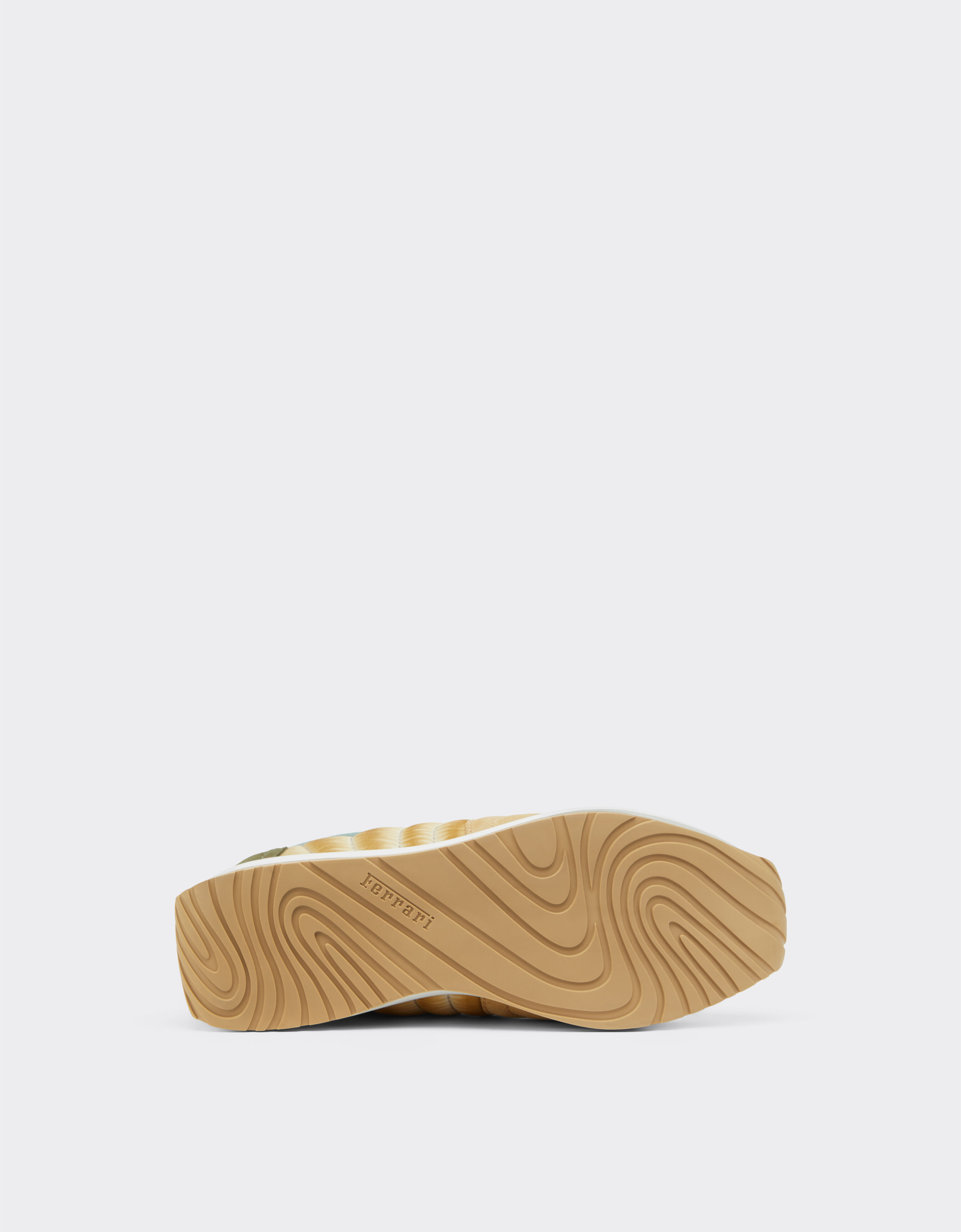 Ferrari 绒面革、纳帕皮革和尼龙训练鞋 Granite Green 50763f