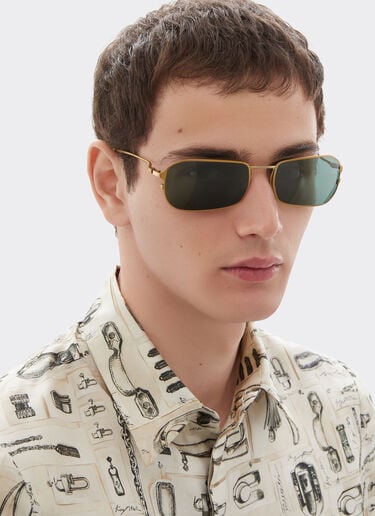 Ferrari Matte gold titanium sunglasses with dark green lenses Oro Satinato LY0SG1264EXT0001f